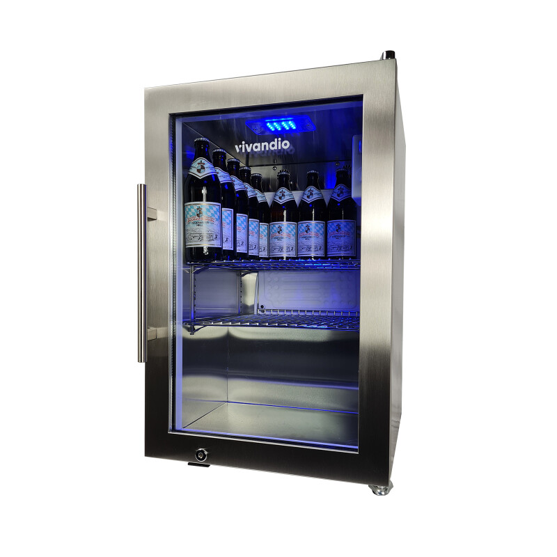 Grill Beistellwagen mit Kühlschrank - vivandio quub Special CoolBuddy, Silber