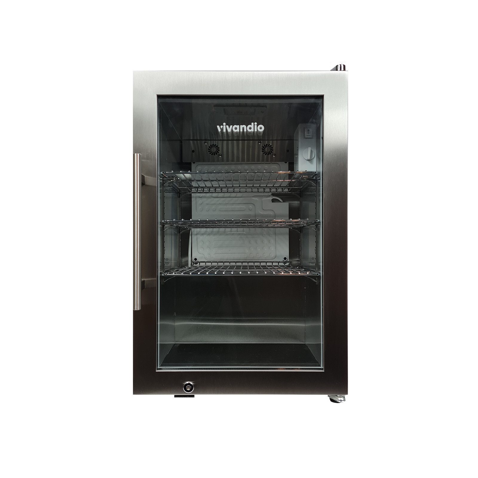 Grill Beistellwagen mit Kühlschrank - vivandio quub Special CoolBuddy, Silber