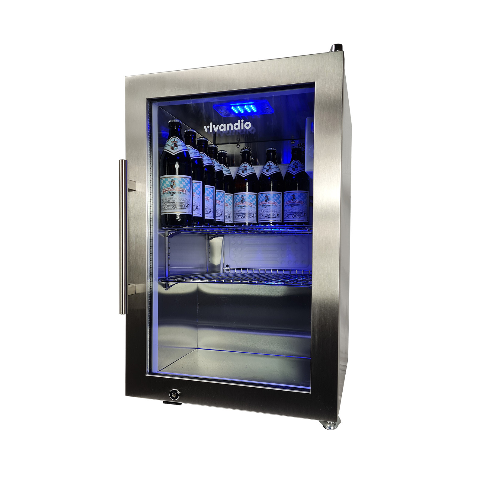 Grill Beistellwagen mit Kühlschrank - vivandio quub Special CoolBuddy, Silber