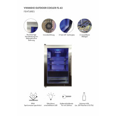 Grill Beistellwagen mit Kühlschrank - vivandio quub Special CoolBuddy, Schwarz