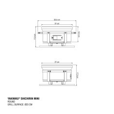 Keramik Tischgrill Yakiniku Shichirin mini rund, &Oslash;23 cm