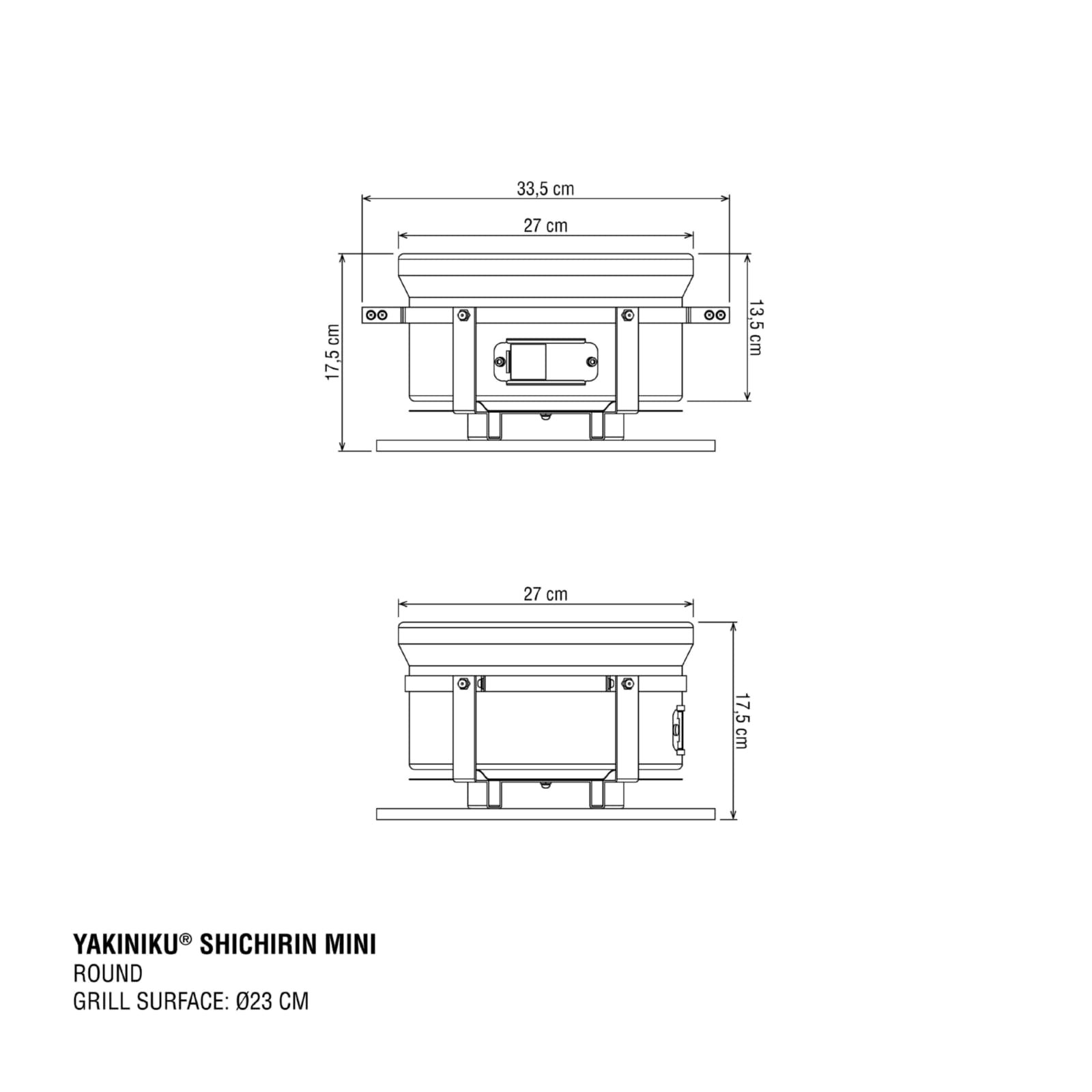 Keramik Tischgrill Yakiniku Shichirin mini rund, Ø23 cm