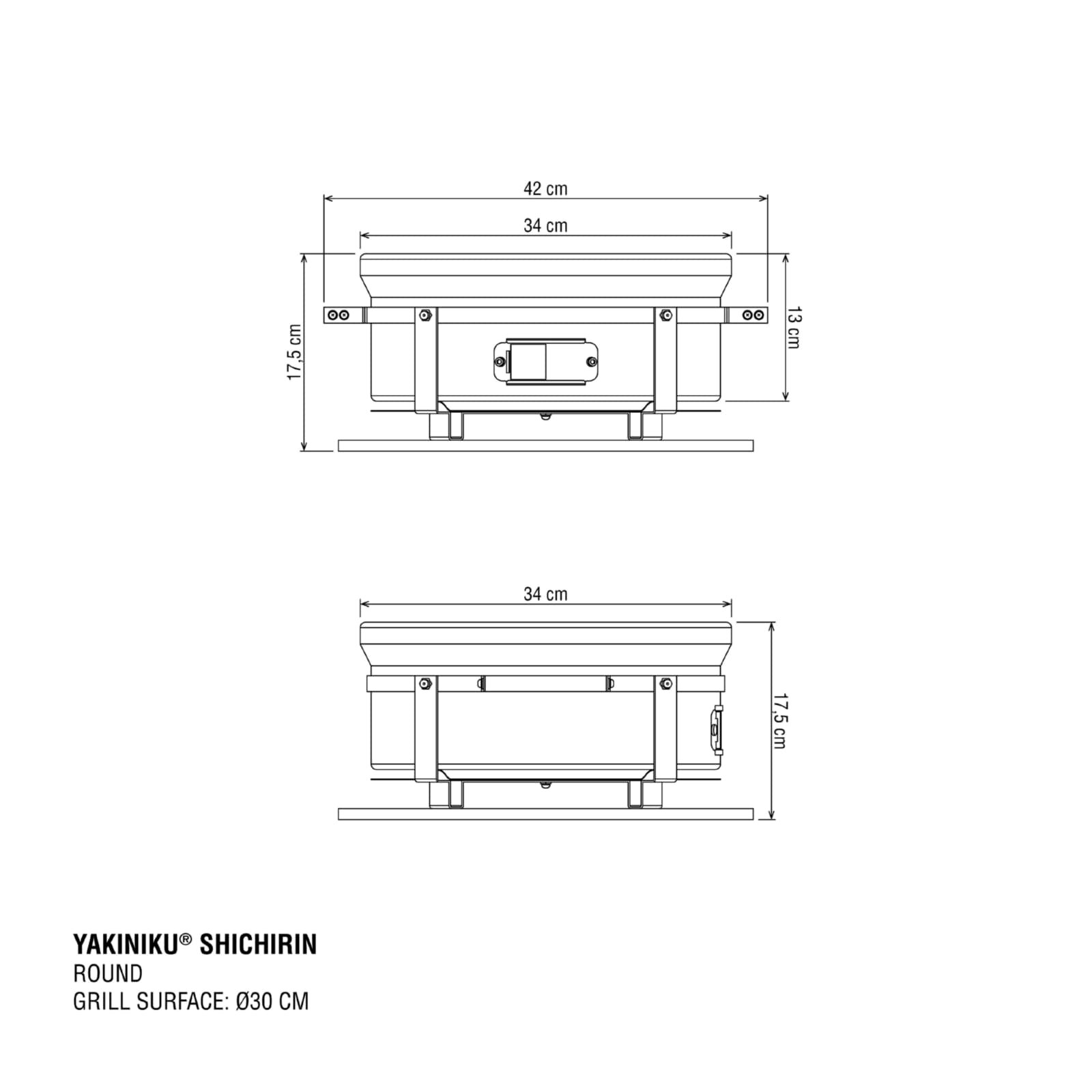 Keramik Tischgrill Yakiniku Shichirin rund, Ø30 cm