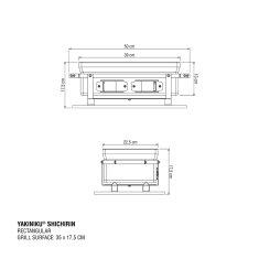 Keramik Tischgrill Yakiniku Shichirin, eckig