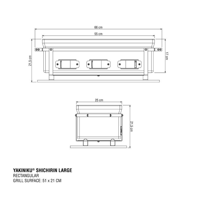 Keramik Tischgrill Yakiniku Shichirin, eckig, Large