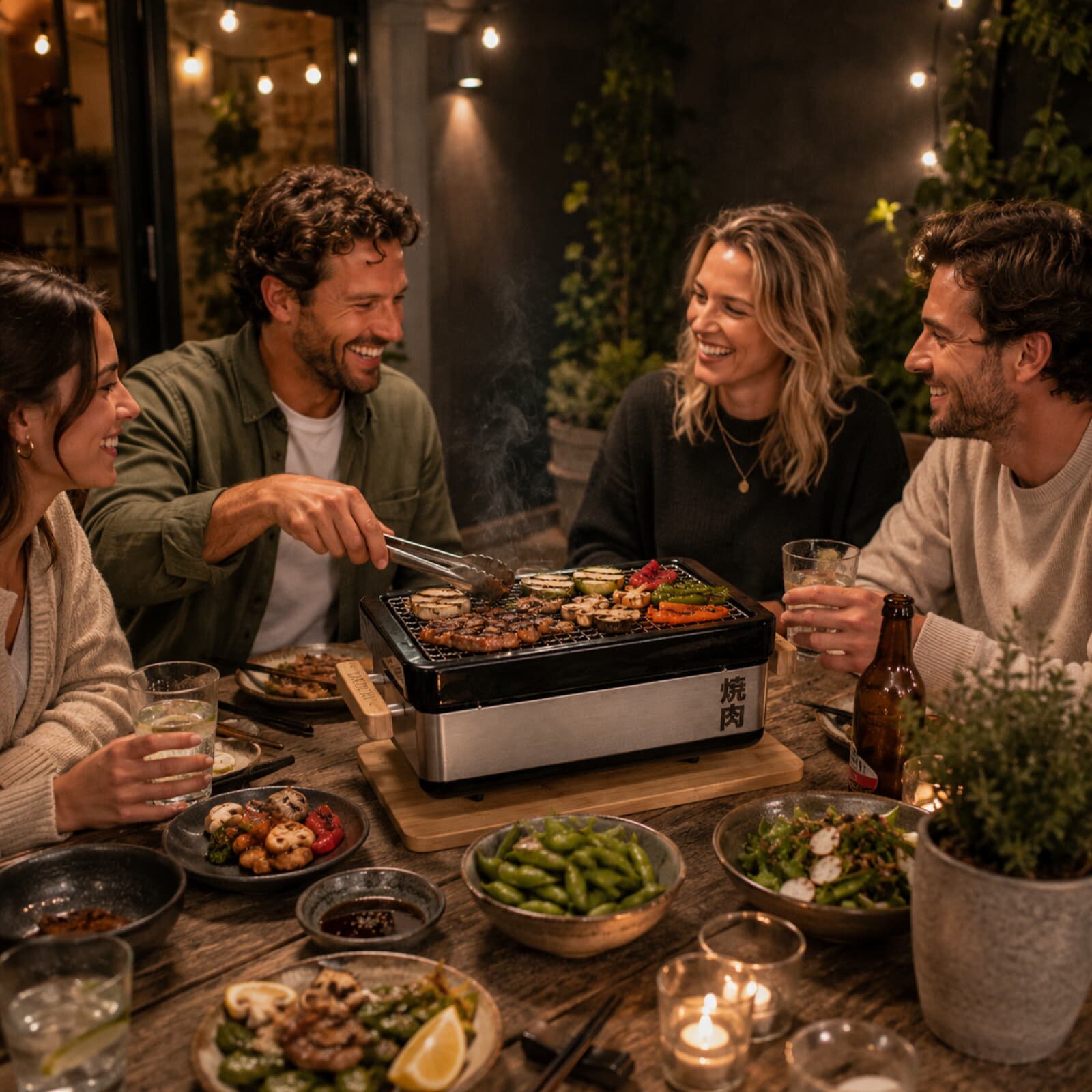Keramik Tischgrill Yakiniku Shichirin Pro, eckig, medium