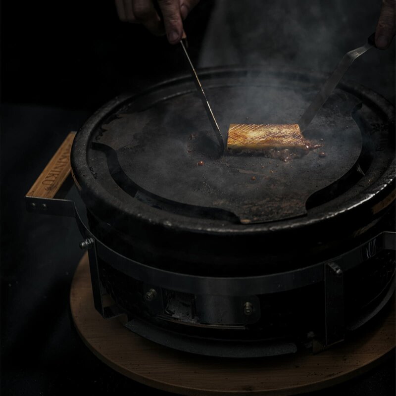 Yakiniku Shichirin Teppanyaki Platte für Shichirin Grill, rund