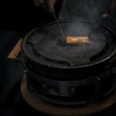 Yakiniku Shichirin Teppanyaki Platte für Shichirin Grill, rund