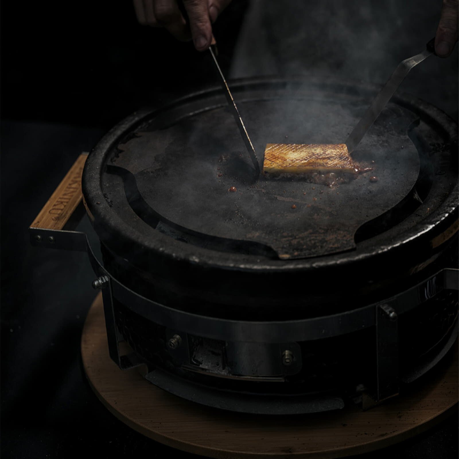 Yakiniku Shichirin Teppanyaki Platte für Shichirin Grill, rund