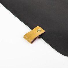 Yakiniku Tischschoner für Shirichin Tischgrill, Echtleder, Schwarz