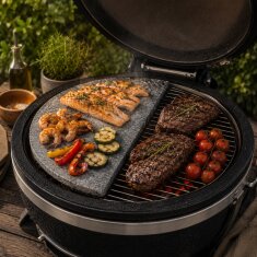 Slateex Halbmond Speckstein- Grillstein für Monolith Icon, 33 x 16 x 2 cm