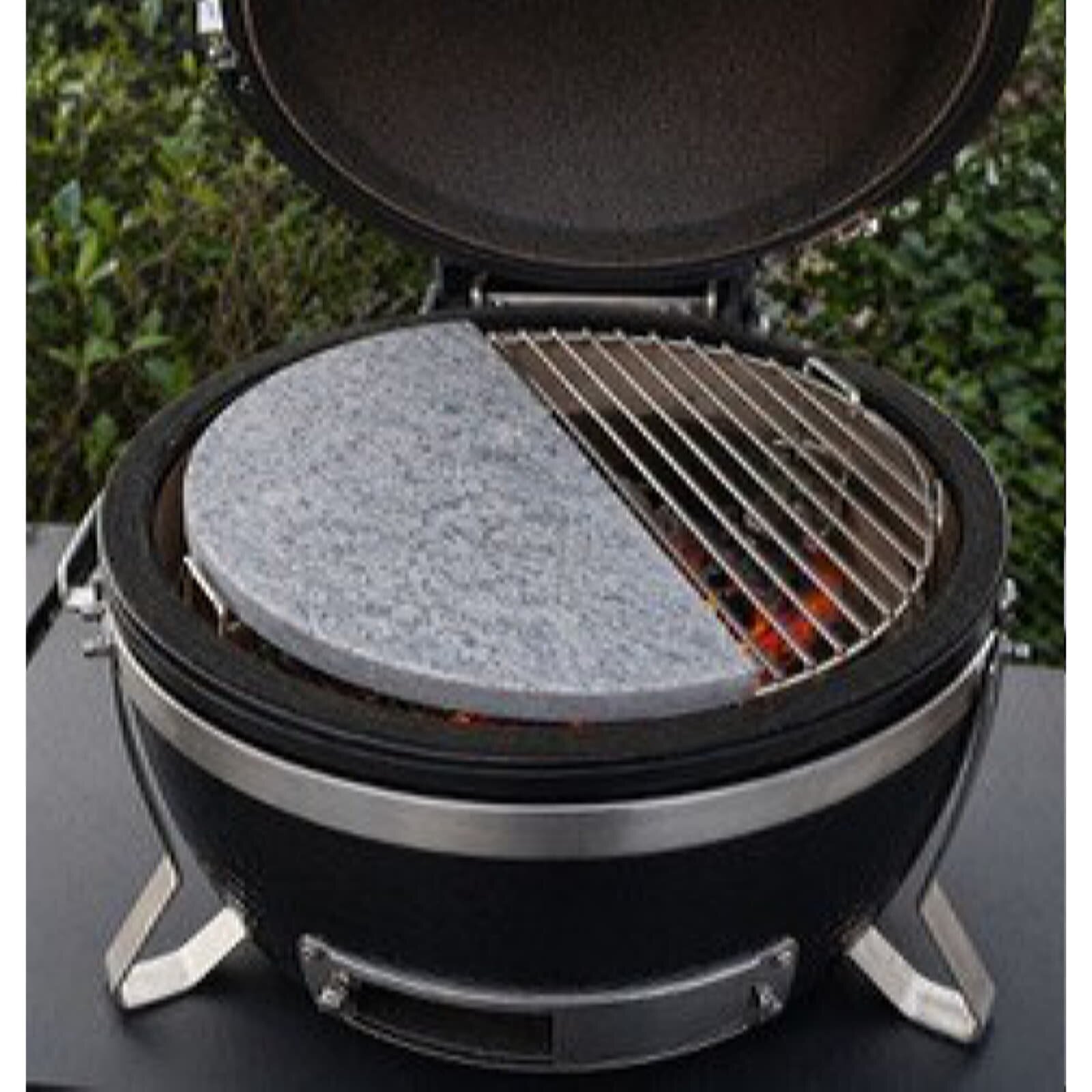 Slateex Halbmond Speckstein- Grillstein für Monolith Icon, 33 x 16 x 2 cm
