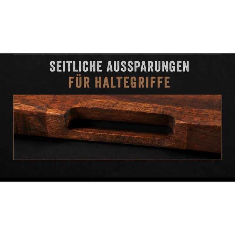 Slateex Akazien Steakbrett mit Specksteinplatten und Servierschalen