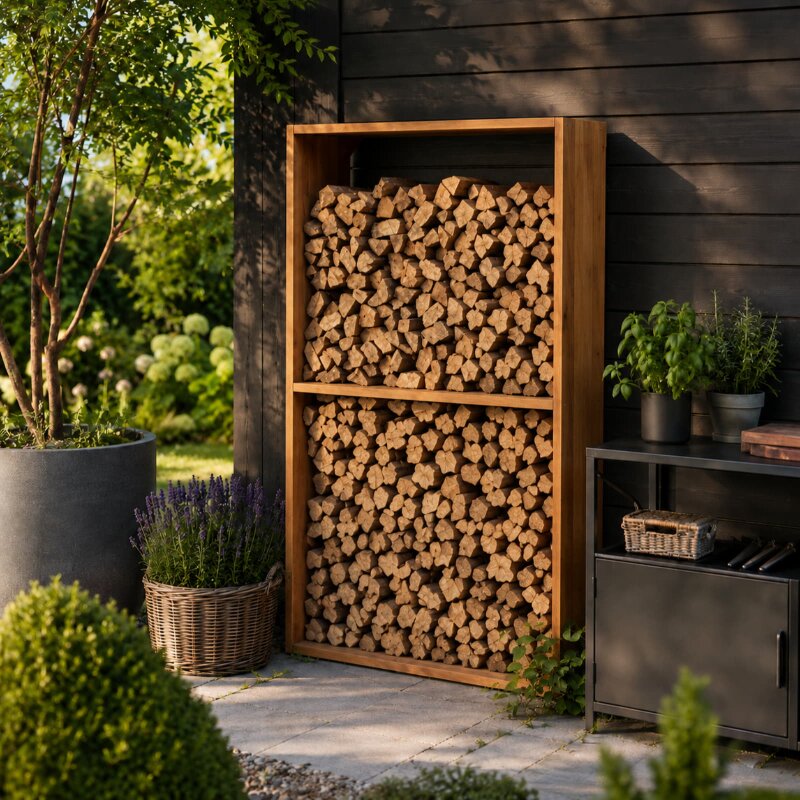 Kaminholzlager Vulx by Hwam Multiflex, Breite 80 cm, Tiefe 40 cm, Cortenstahl