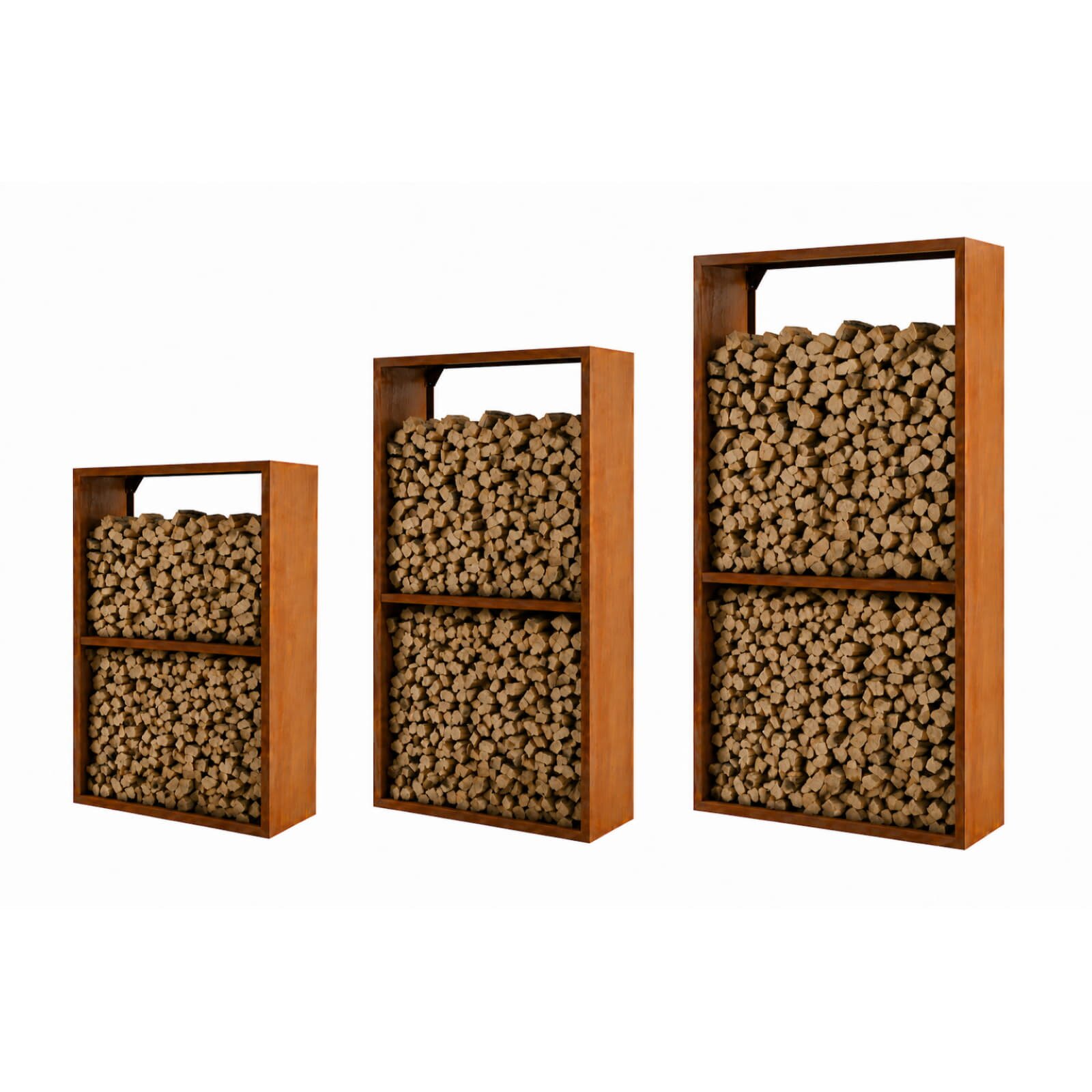 Kaminholzlager Vulx by Hwam Multiflex, Breite 80 cm, Tiefe 40 cm, Cortenstahl