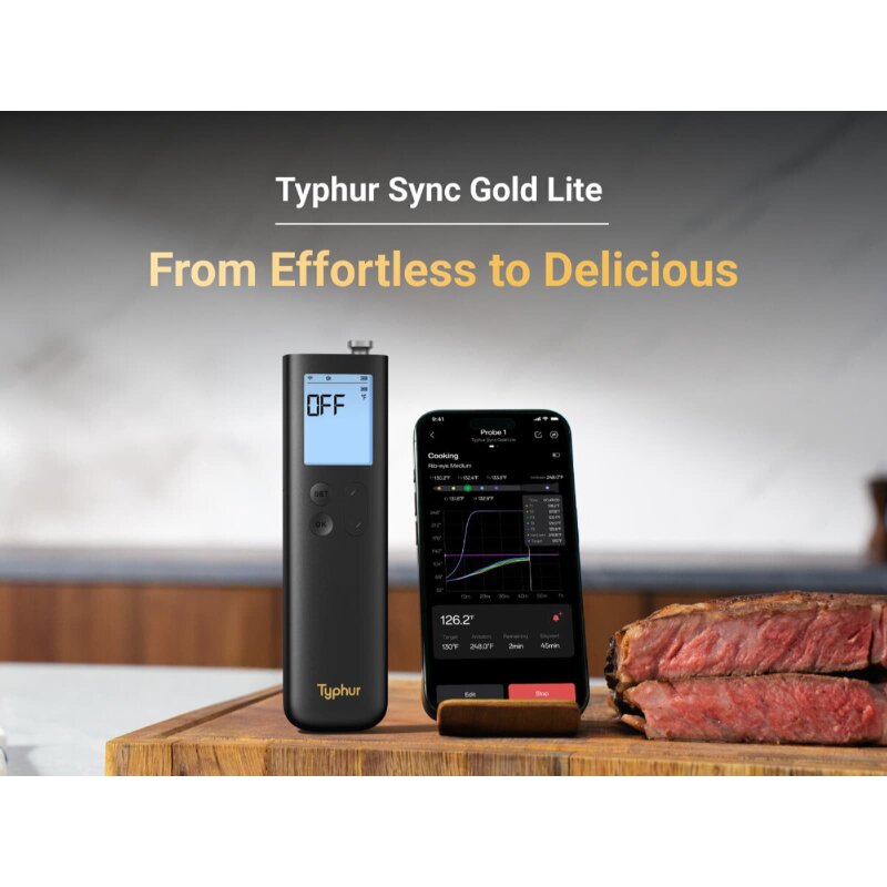 Typhur Sync Gold Lite - kabelloses Fleischthermometer mit 1 Sonde - wireless