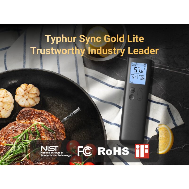 Typhur Sync Gold Lite - kabelloses Fleischthermometer mit 1 Sonde - wireless