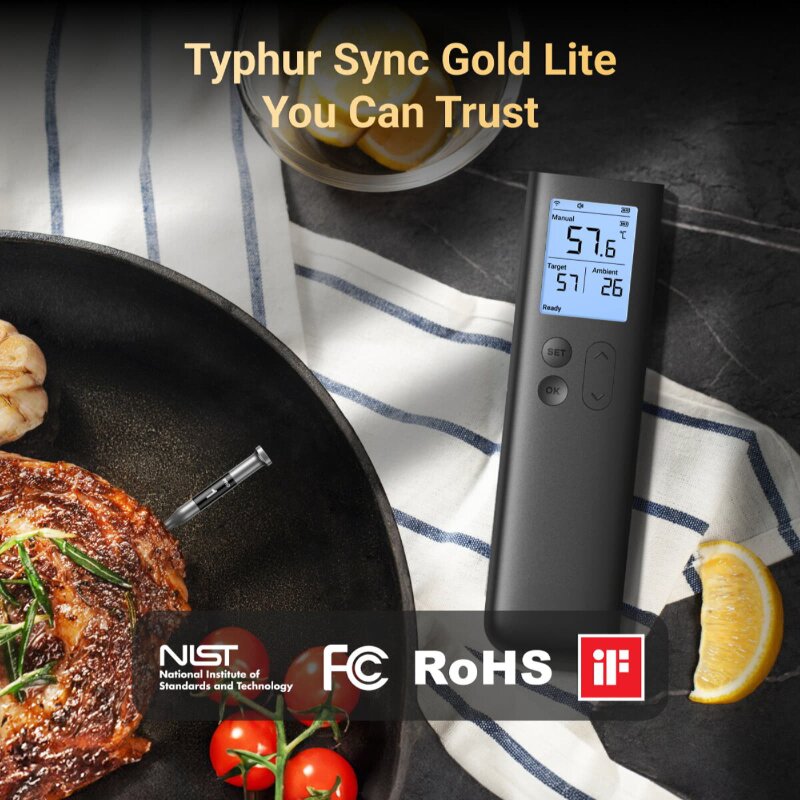 Typhur Sync Gold Lite - kabelloses Fleischthermometer mit 1 Sonde - wireless