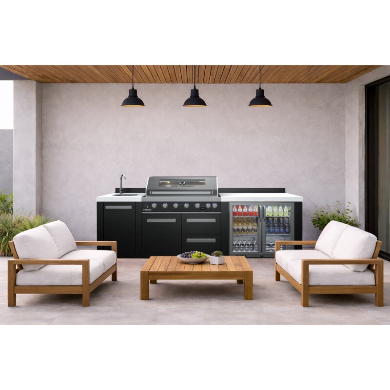 Everdure NEO Black Steel Outdoorküche inkl. Grill, Kühlschrank, Spülbecken
