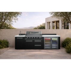 Everdure NEO Black Steel Outdoorküche inkl. Grill, Kühlschrank, Spülbecken