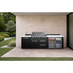 Everdure NEO Black Steel Outdoorküche inkl. Grill, Kühlschrank, Spülbecken