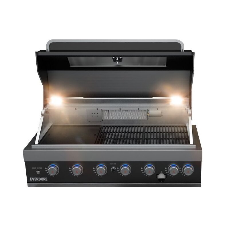 Everdure NEO Black BBQ Modul mit Built- In 6+1 Brenner Gasgrill, Schwarz