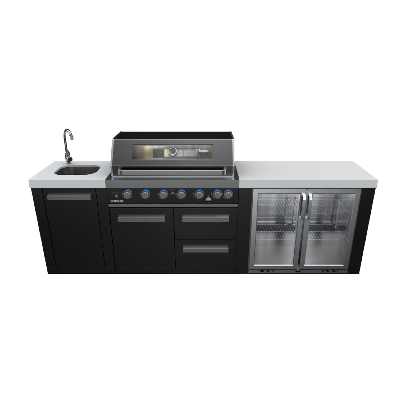 Everdure NEO Black Spülbeckenmodul mit Spüle und Wasserhahn, Schwarz
