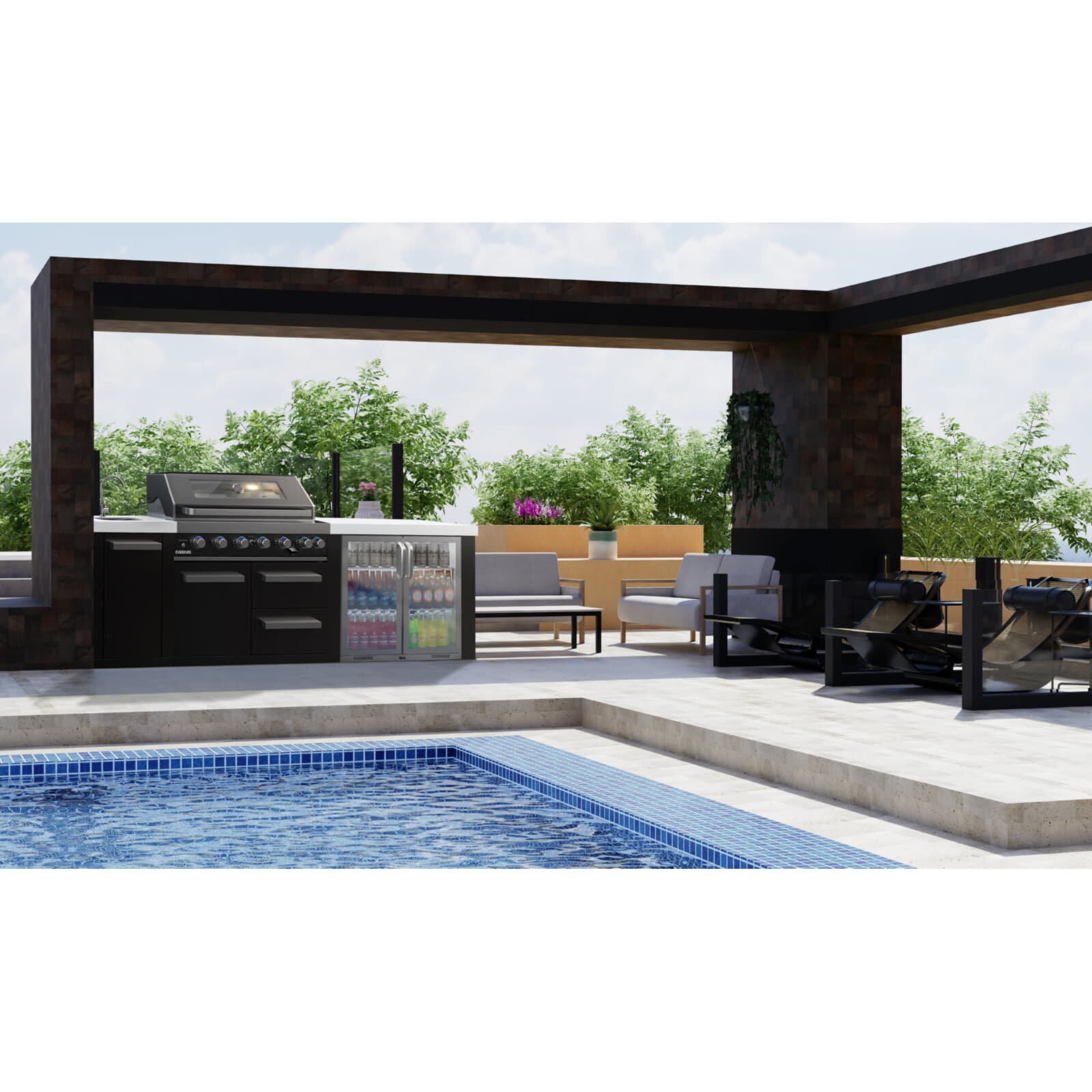 Everdure NEO Black Spülbeckenmodul mit Spüle und Wasserhahn, Schwarz