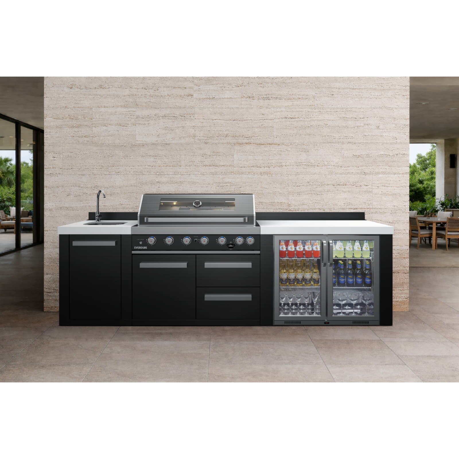 Everdure NEO Black Kühlschrankmodul mit Arbeitsplatte, Schwarz