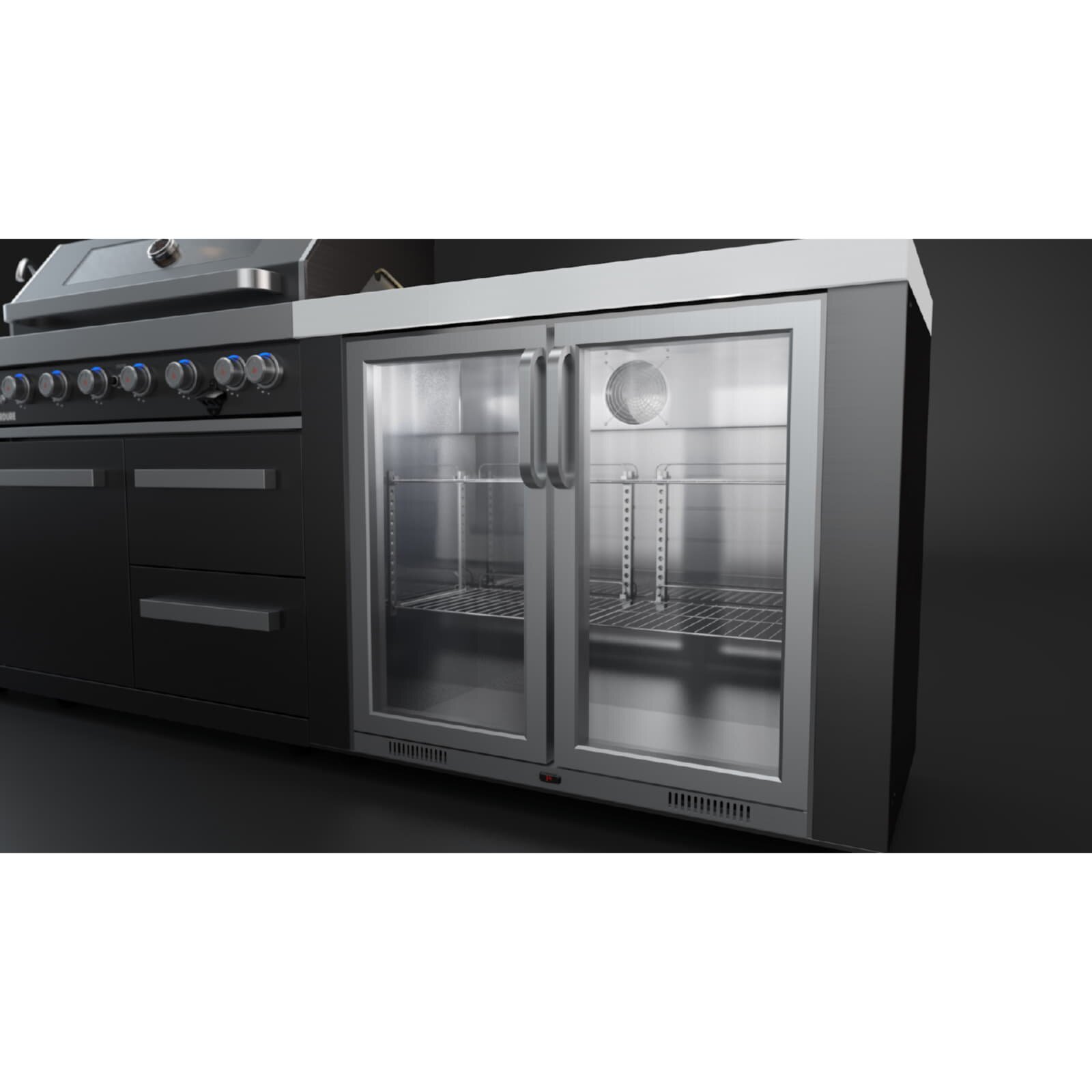Everdure NEO Black Kühlschrankmodul mit Arbeitsplatte, Schwarz