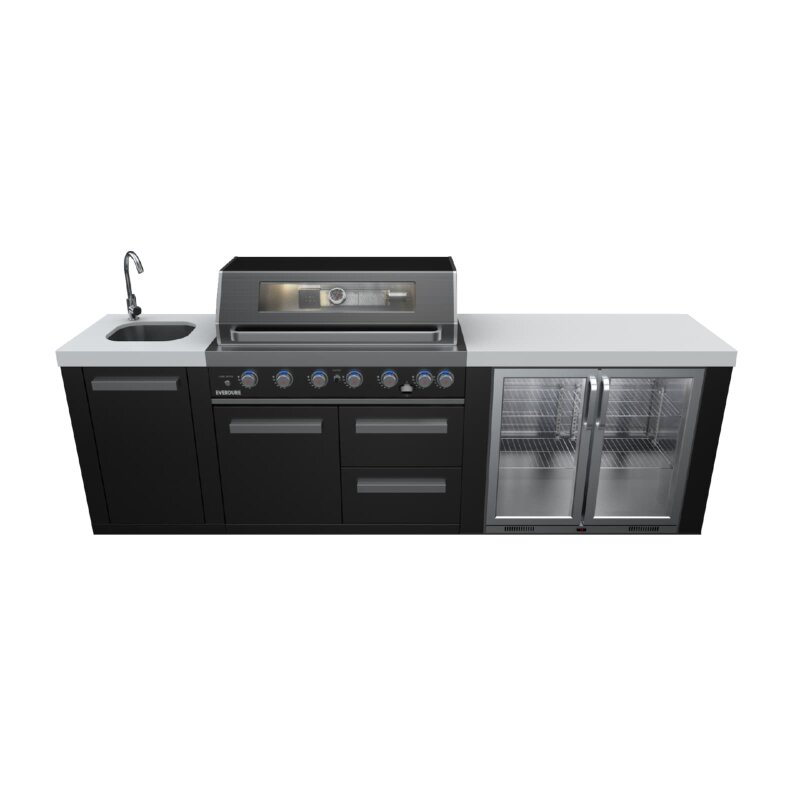 Everdure NEO Black Steel - XXL Kühlschrank, Doppeltüren, 192 Liter