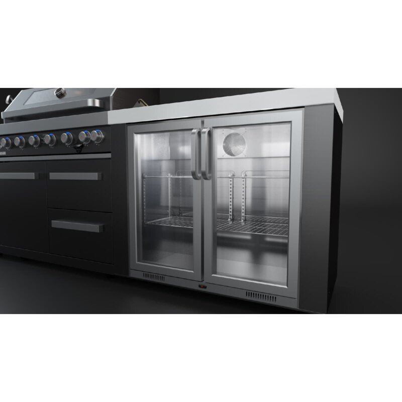 Everdure NEO Black Steel - XXL Kühlschrank, Doppeltüren, 192 Liter