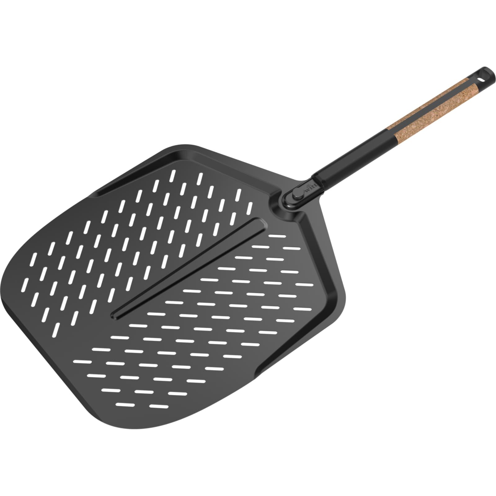 Witt Pizzaschieber Black Edition, Aluminium mit Korkgriff, 14 Zoll für Ø36 cm Pizzen