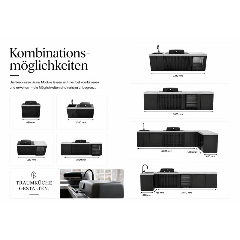 Everdure Seabreeze BBQ Modul für Kamado Blaze 20", Schwarz