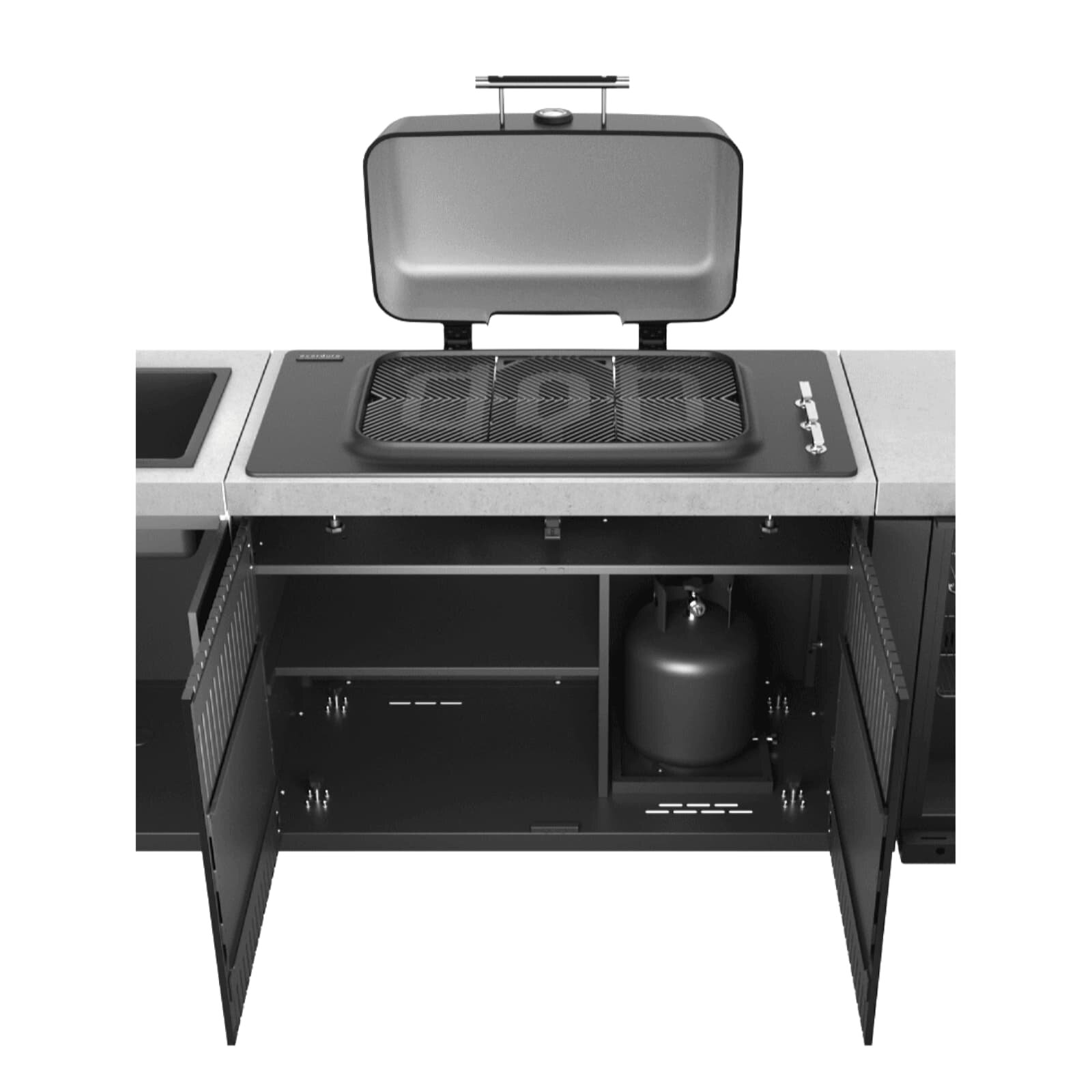 Everdure Seabreeze Einbau- Gasgrill Furnace mit Haube inkl. BBQ Modul