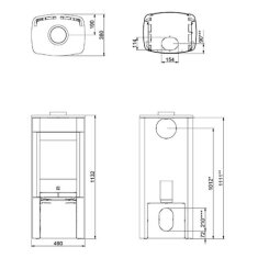 Kaminofen SCAN 65-2 Stahlmodell mit Seitenfenster - 6 kW - Grau -  AUSSTELLUNGSSTÜCK