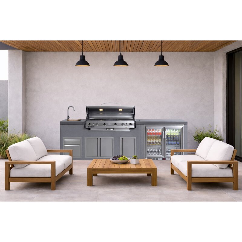 Everdure NEO Stone Outdoorküche inkl. Gasgrill, Doppelkühlschrank, Spülbecken