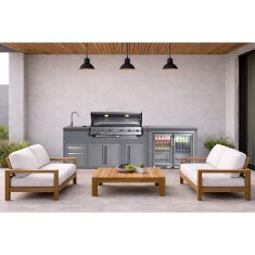 Everdure NEO Stone Outdoorküche inkl. Gasgrill, Doppelkühlschrank, Spülbecken