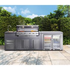 Everdure NEO Stone Outdoorküche inkl. Gasgrill, Doppelkühlschrank, Spülbecken