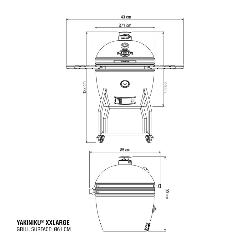Keramikgrill Yakiniku Kamado 24", XXL Set inkl. Gestell, Cover + Pro- Set