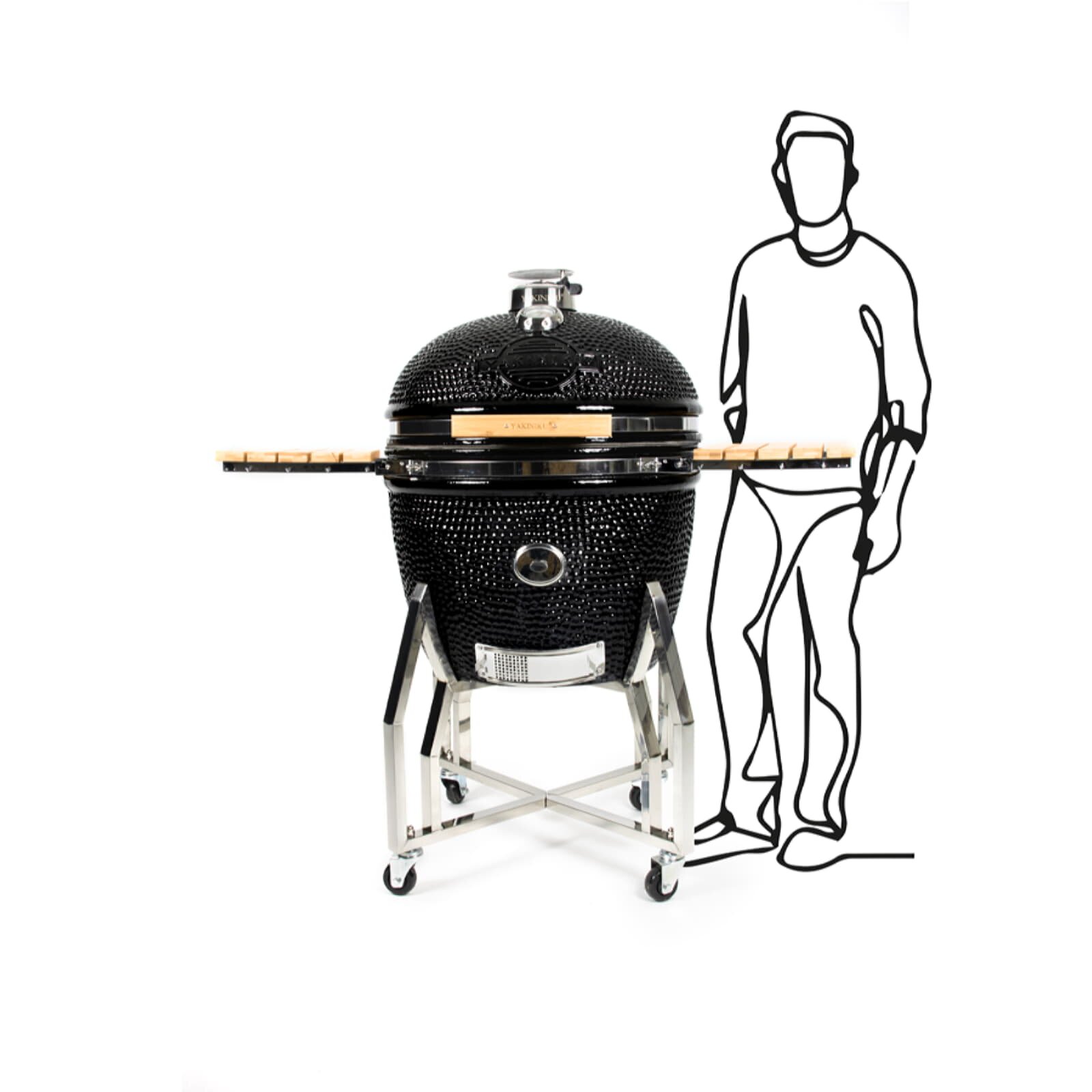 Keramikgrill Yakiniku Kamado 24", XXL Set inkl. Gestell, Cover + Pro- Set