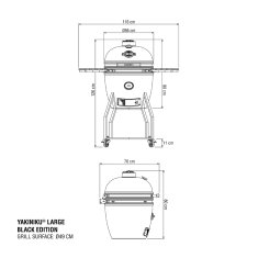 Keramikgrill Yakiniku Kamado 19" Large - Black Edition - Set inkl. Gestell + Pro Set