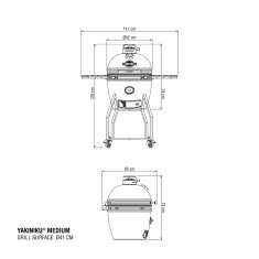Keramikgrill Yakiniku Kamado 16", Medium Set inkl. Gestell + Seitentische