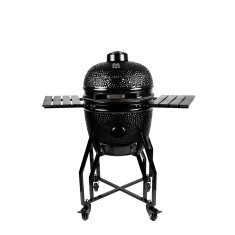 Keramikgrill Yakiniku Kamado 16", Medium Black Edition Set inkl. Gestell + Seitentische