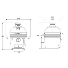 Keramikgrill Yakiniku Kamado 13", Compact inkl. Camping Gestell