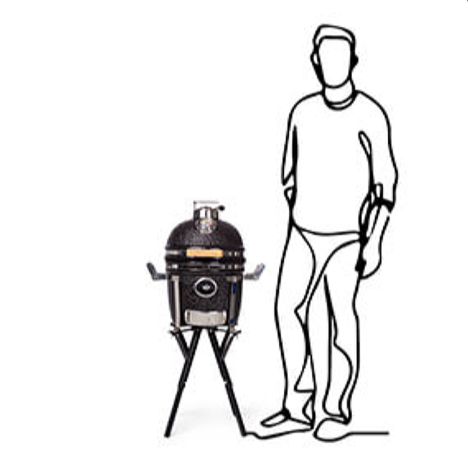 Keramikgrill Yakiniku Kamado 13", Compact inkl. Camping Gestell