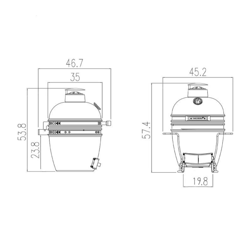 Keramikgrill Yakiniku Kamado 11", Mini inkl. tragbarem Gestell