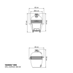 Keramikgrill Yakiniku Kamado 11", Mini inkl. tragbarem Gestell
