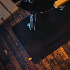 Yakiniku Bodenmatte aus Echtleder für Kamadogrills, 110 x 70 cm, Schwarz