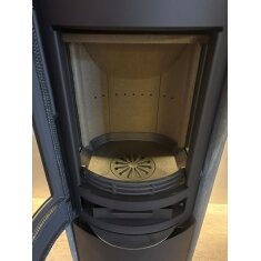 Kaminofen Jydepejsen Cozy Modern mit Seitenfenster - Speckstein - 6 kW - Grau, DuplicAir Luftrad Edelstahl - AUSSTELLUNGSSTÜCK